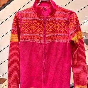 Obermeyer Pink apres ski zip up - retro